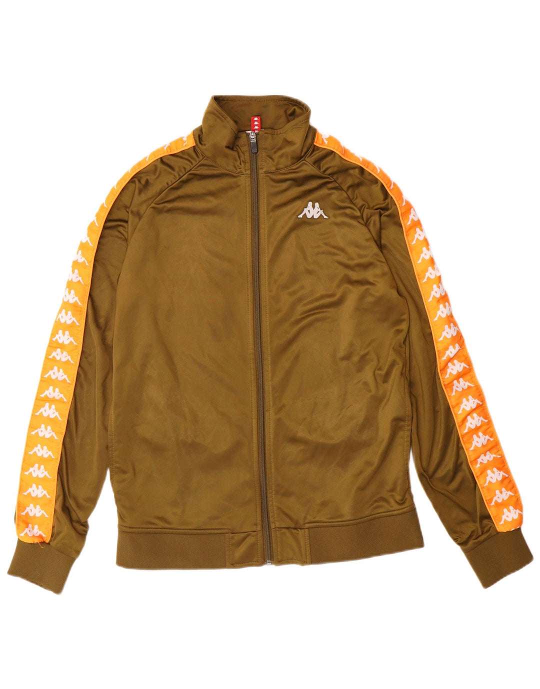 Kappa Γυναικεία αθλητική φόρμα γραφικών Top Jacket UK 14 Large Khaki Polyester