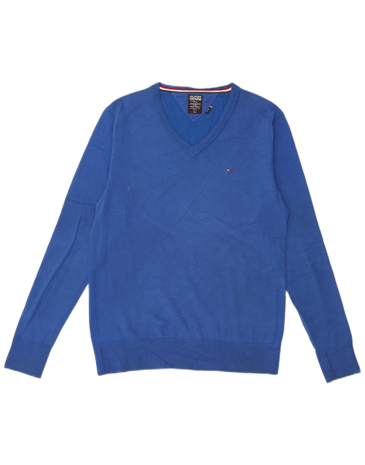 Ανδρικό πουλόβερ Tommy Hilfiger με V λαιμόκοψη, μεσαίο βαμβακερό