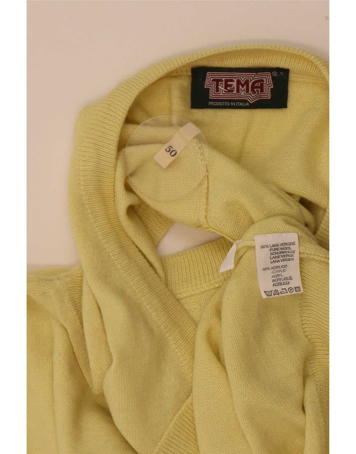 Vintage ανδρικό γιλέκο Tank Top IT 50 Medium Yellow Wool