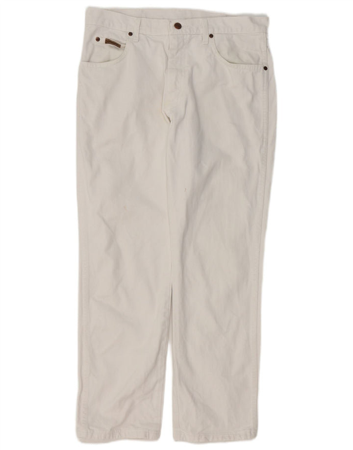 Ανδρικό τζιν WRANGLER ίσιο W32 L28 Λευκό