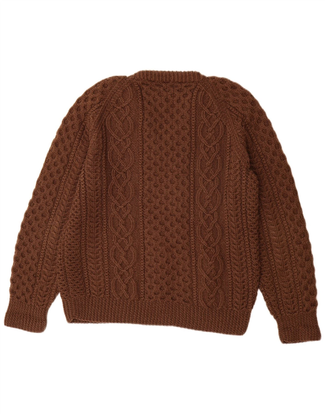 VINTAGE Γυναικείο πουλόβερ με λαιμόκοψη UK 14 Μεγάλο καφέ