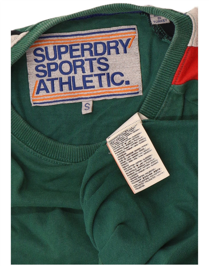 Ανδρικό γραφικό τοπ Superdry, μακρυμάνικο, μικρό πράσινο χρώμα, βαμβακερό