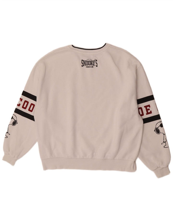 Pull & Bear Ανδρικό γραφικό φούτερ με φιστίκια, μεσαίο λευκό χρώμα