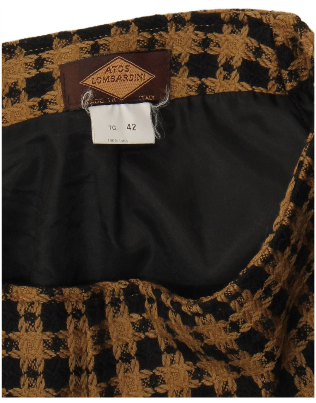 Μίνι γυναικεία φούστα Atos Lombardini IT 42 Medium W28 Brown Check Wool