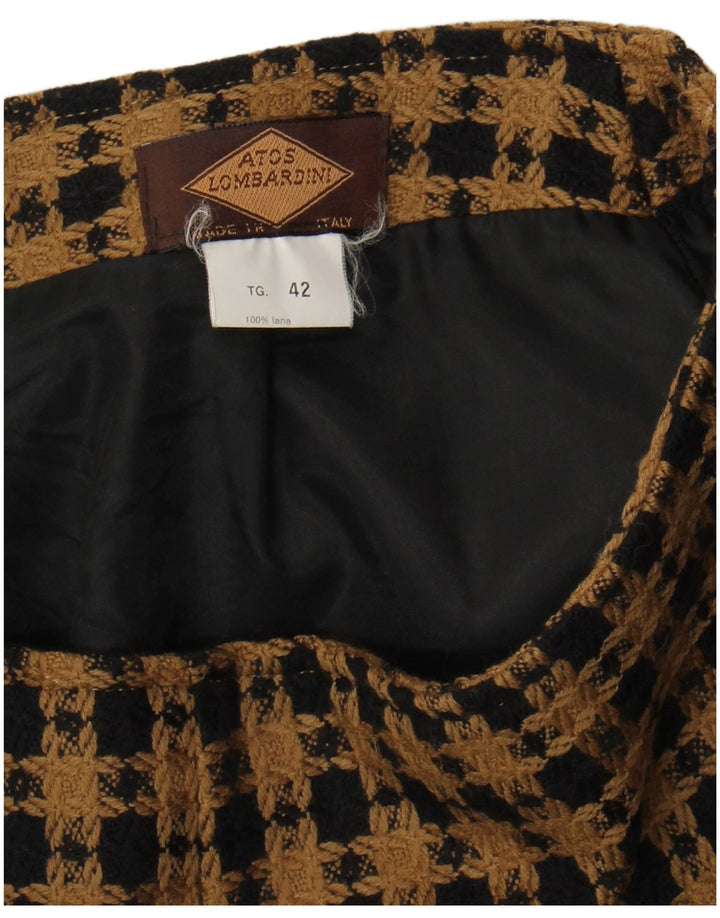 Μίνι γυναικεία φούστα Atos Lombardini IT 42 Medium W28 Brown Check Wool