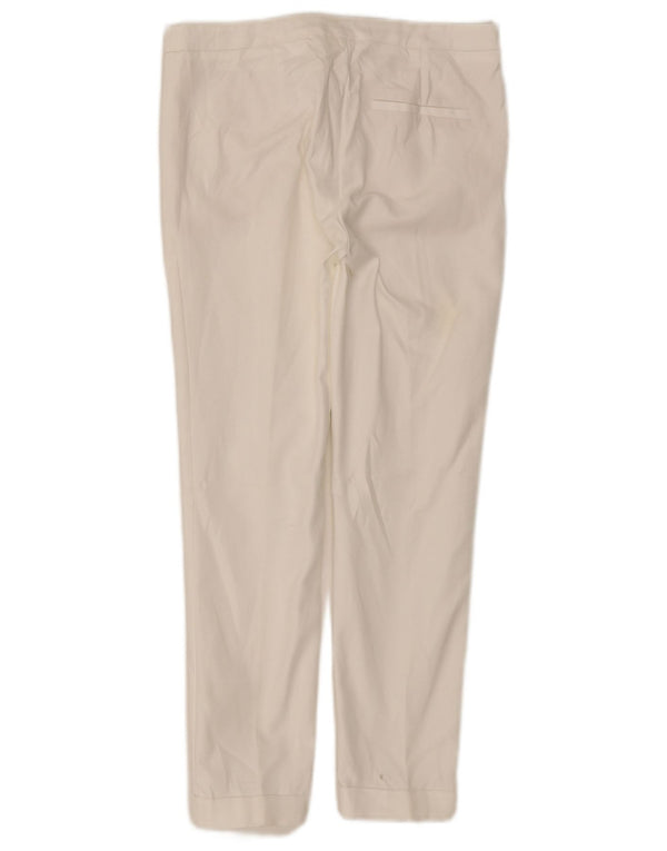 Zara Ανδρικό Crop Slim Παντελόνι Chino Small W26 L26 Λευκό βαμβακερό