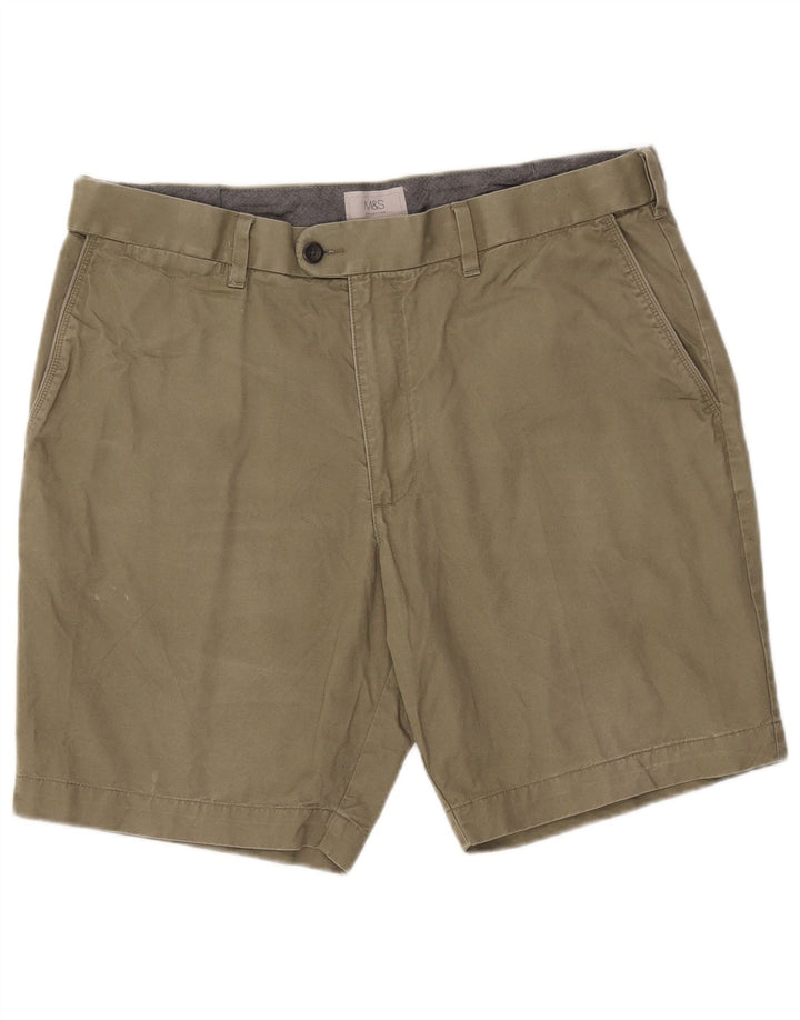 Ανδρικό σορτς Chino Marks & Spencer W38 XL Πράσινο βαμβακερό