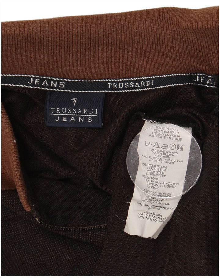 Ανδρικό πουκάμισο πόλο Trussardi Jeans, μεσαίο μαύρο χρώμα, πολυεστέρας