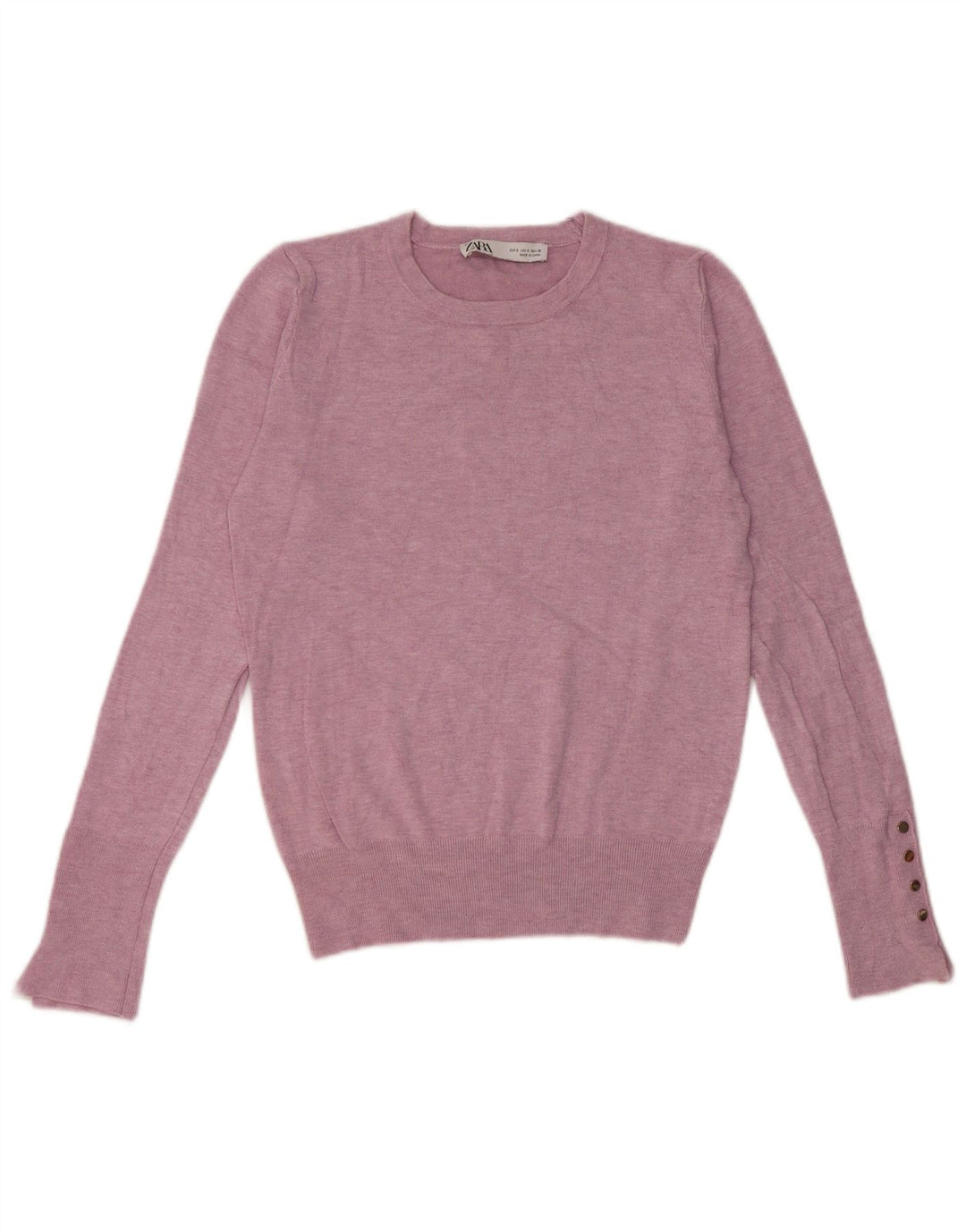 Zara Γυναικείο πουλόβερ με λαιμόκοψη UK 8 Small Pink