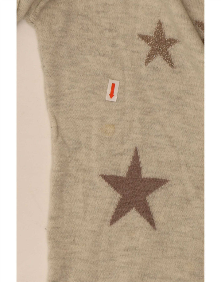Γυναικείο Abstract Face Boat Neck Jumper πουλόβερ UK 10 Small Grey