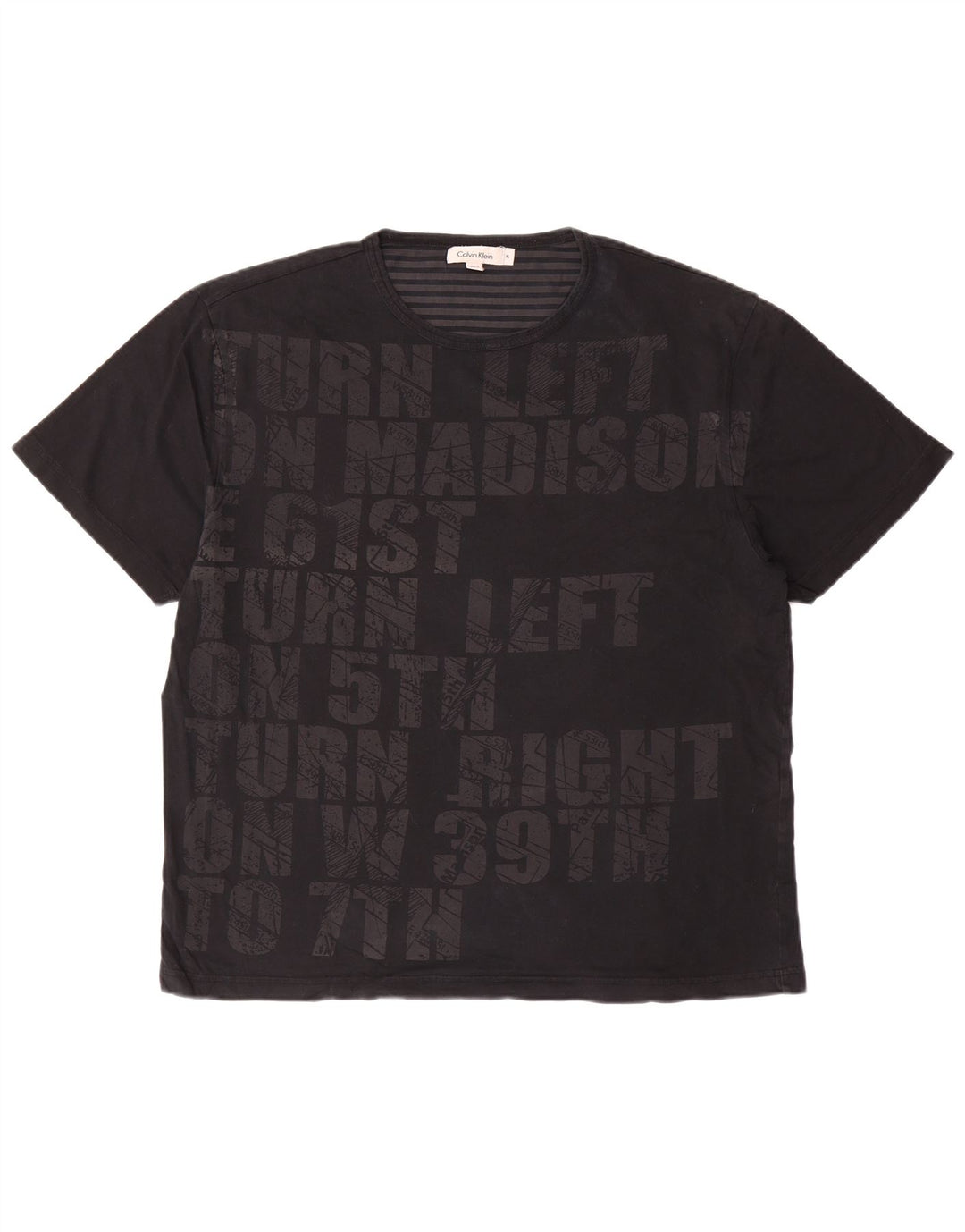 CALVIN KLEIN Ανδρικό γραφικό T-Shirt Top XL Μαύρο βαμβακερό