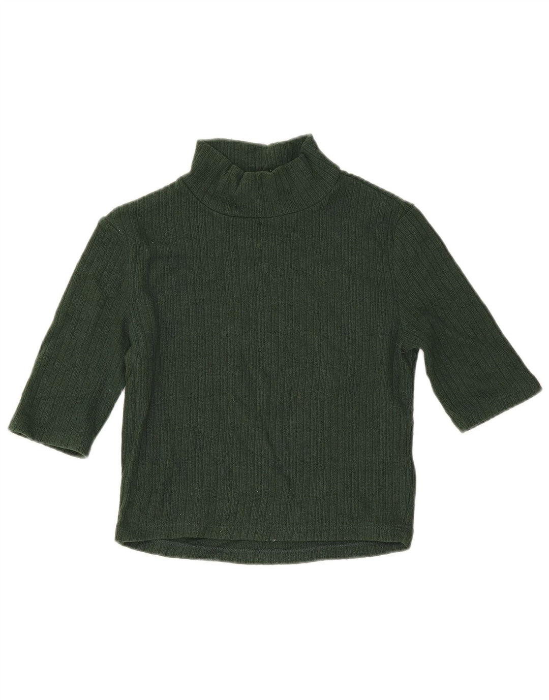 Zara Γυναικεία Μπλούζα Crop Top UK 8 Μικρή Πράσινη Βισκόζη