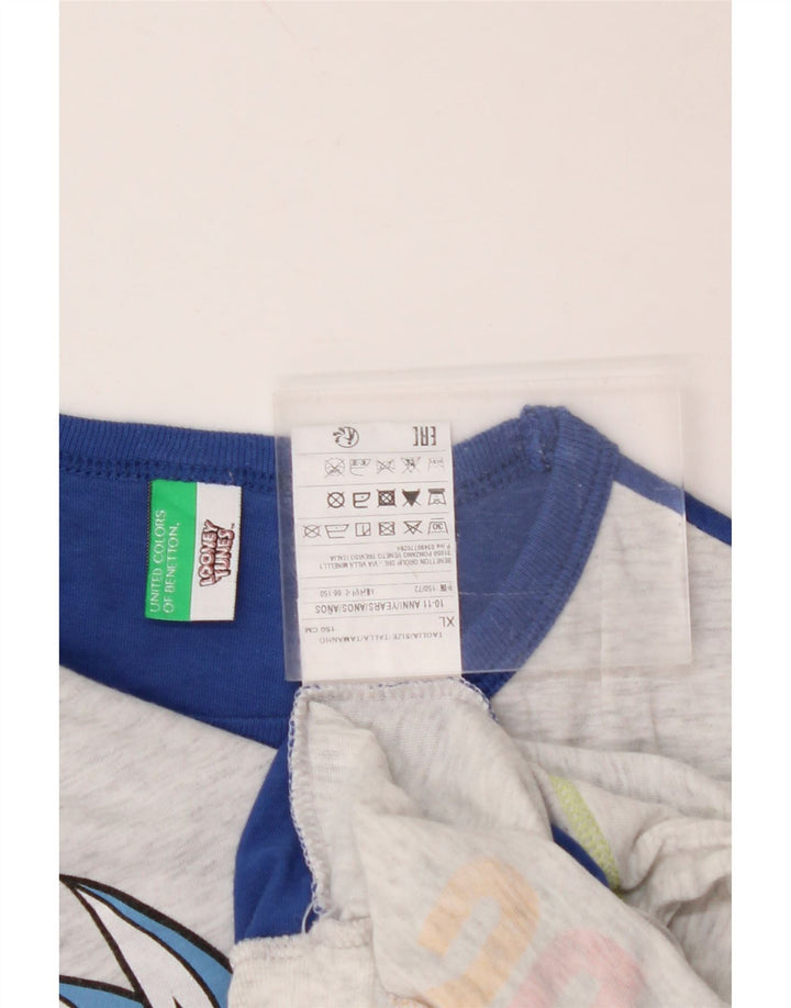 Πουλόβερ BENETTON Boys Looney Tunes Crew Neck Jumper 10-11 Years XL Grey