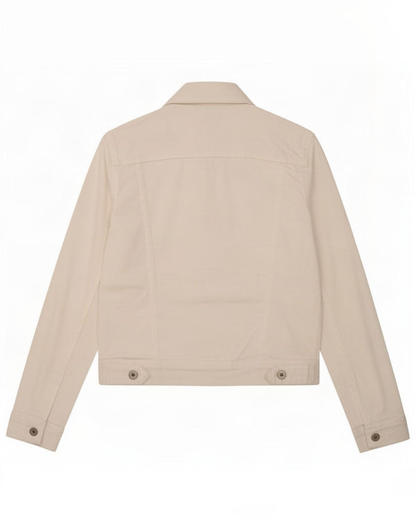 Zara Womens Denim Jacket UK 6 XS White Cotton