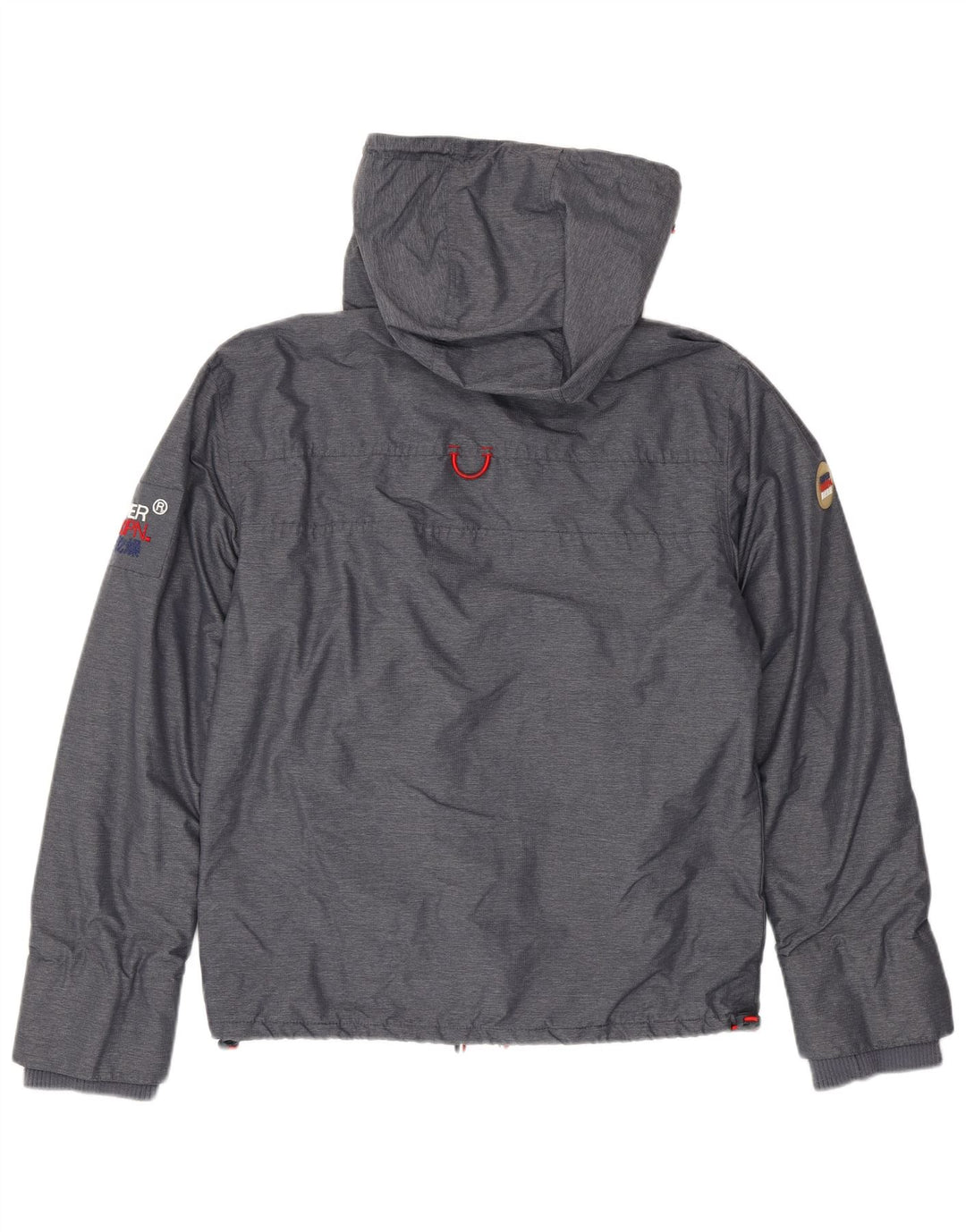 Ανδρικό μπουφάν SUPERDRY με κουκούλα αντιανεμικό UK 38 Medium Grey Polyester