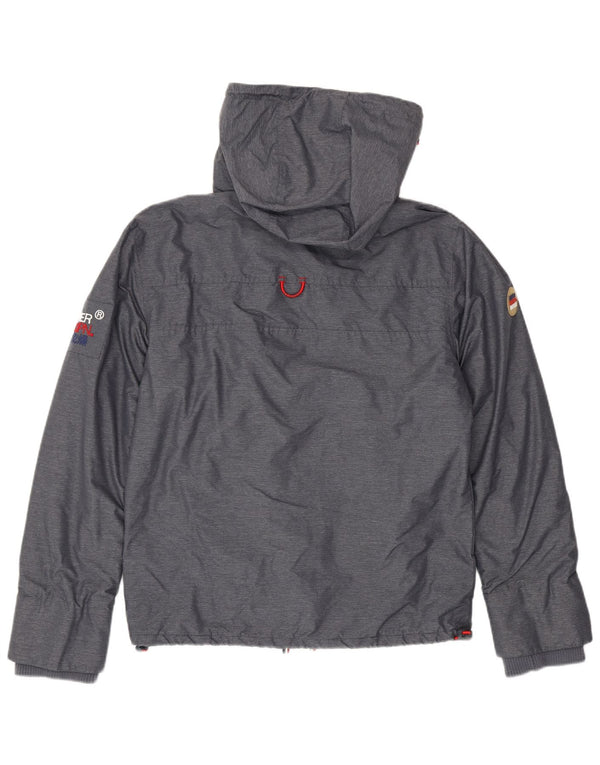 Ανδρικό μπουφάν SUPERDRY με κουκούλα αντιανεμικό UK 38 Medium Grey Polyester