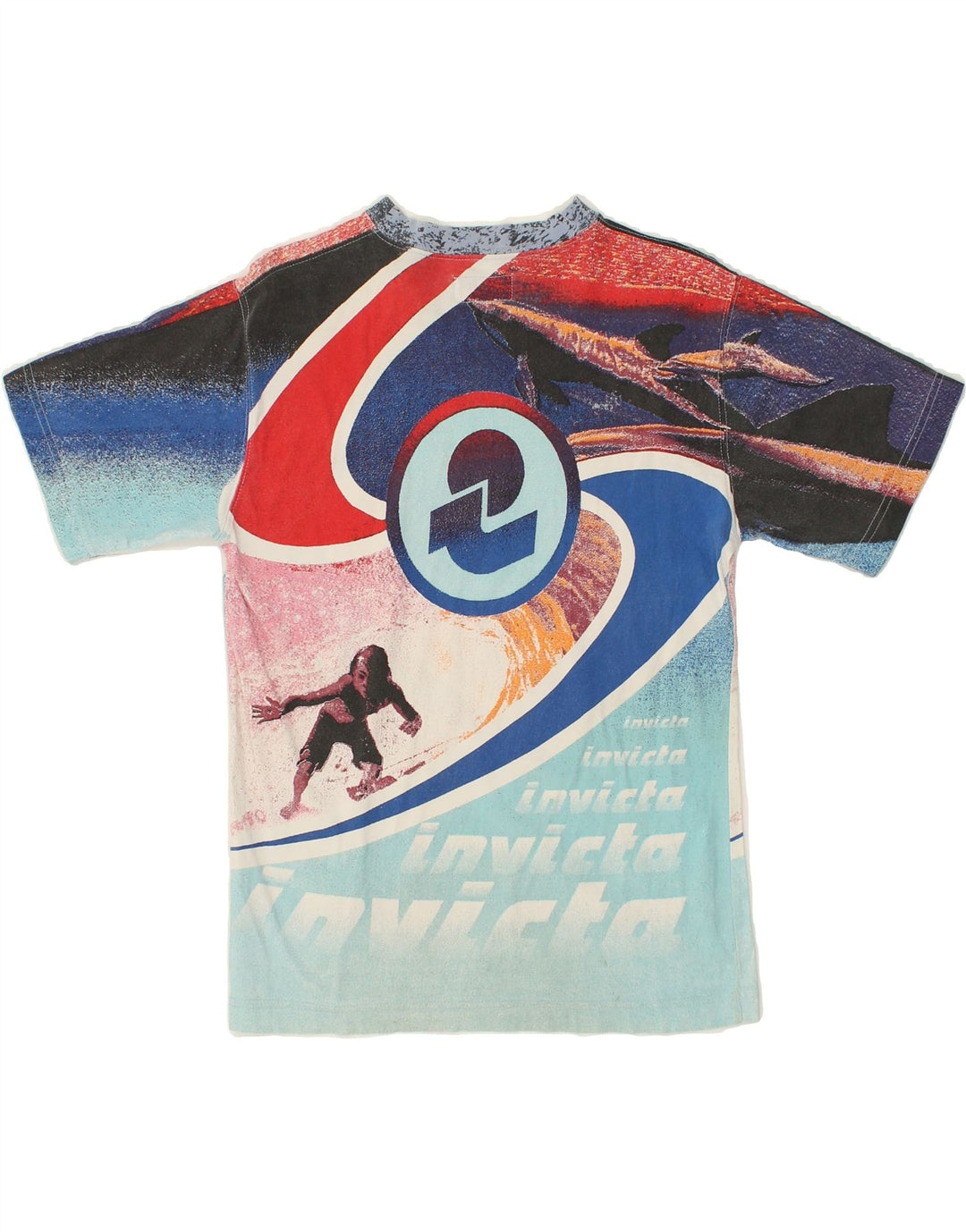INVICTA Boys Graphic T-Shirt Top 9-10 Years Blue Cotton | Vintage Invicta | Thrift | Second-Hand Invicta | Used Clothing | Messina Hembry 