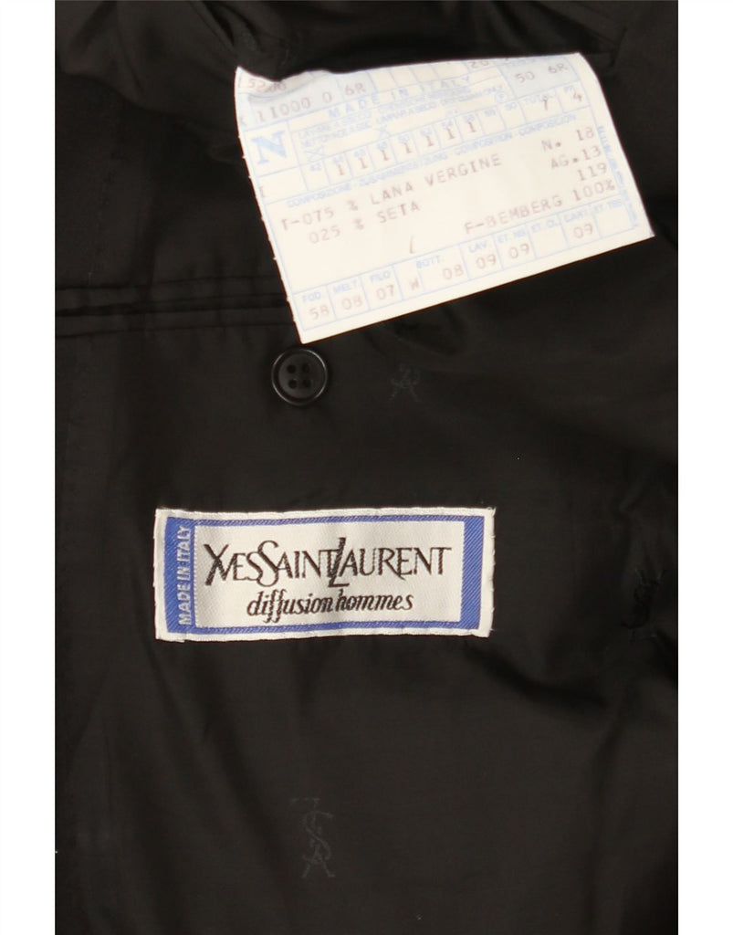 YVES SAINT LAURENT Mens 1 Button Blazer Jacket IT 50 Large Grey Striped Vintage Yves Saint Laurent and Second-Hand Yves Saint Laurent from Messina Hembry 