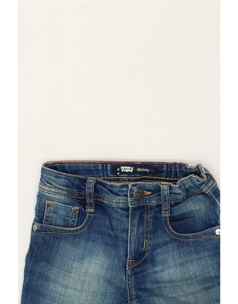 LEVI'S Girls Skinny Jeans 7-8 Years W21 L22  Navy Blue Cotton Vintage Levi's and Second-Hand Levi's from Messina Hembry 