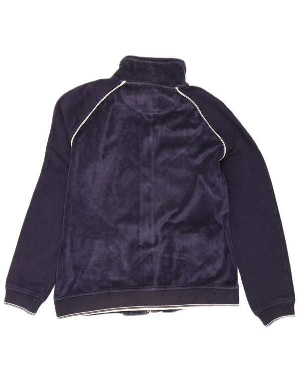 Champion γυναικεία βελούδινη αθλητική φόρμα Top Jacket UK 16 Large Navy Blue από βαμβάκι