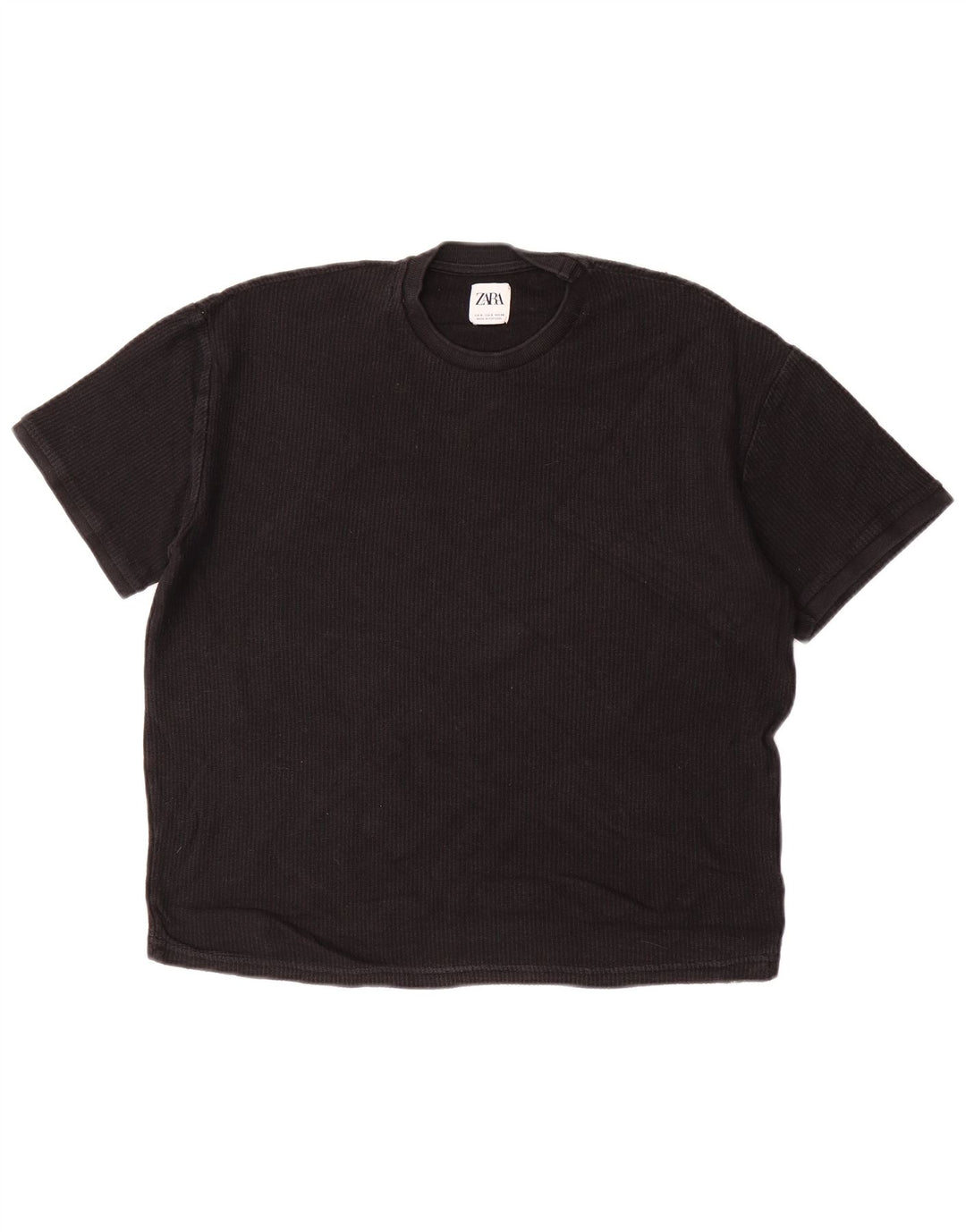 Ανδρικό T-Shirt ZARA Top Μικρό μαύρο βαμβακερό