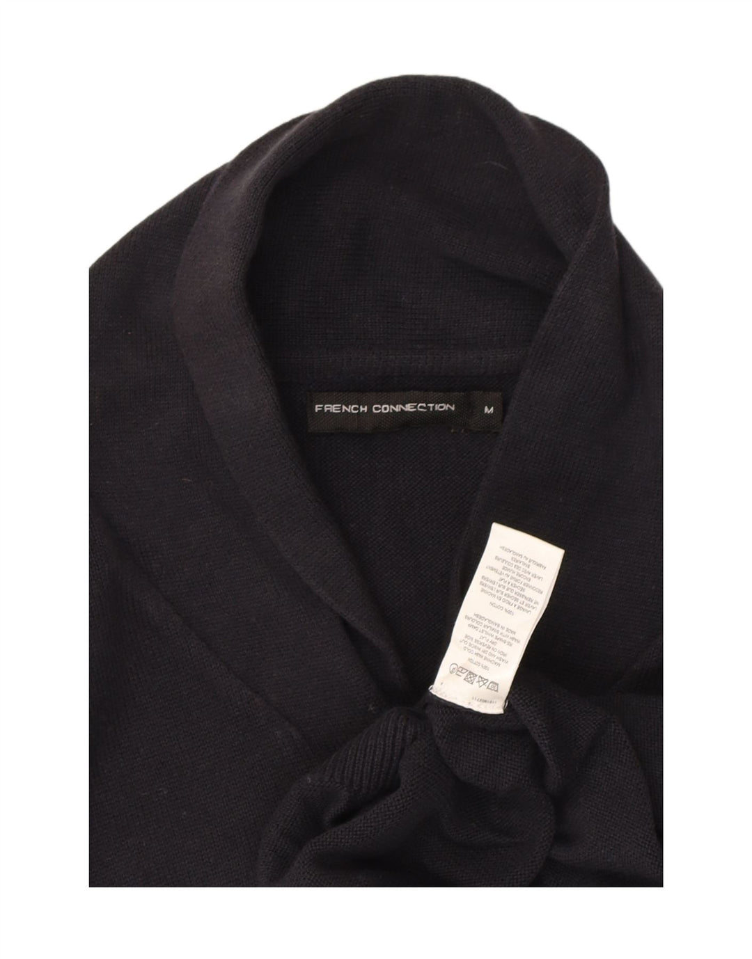 FRENCH CONNECTION Mens Shawl Neck Jumper Sweater Medium Navy Blue Cotton Vintage French Connection and Second-Hand French Connection from Messina Hembry 