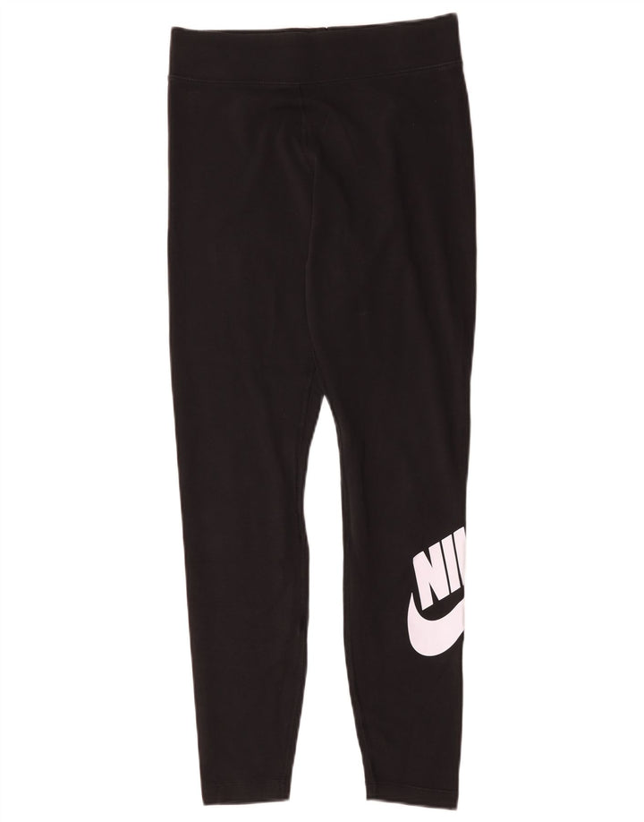 Γυναικεία γραφικά κολάν Nike UK 14 μεσαίο μαύρο βαμβακερό