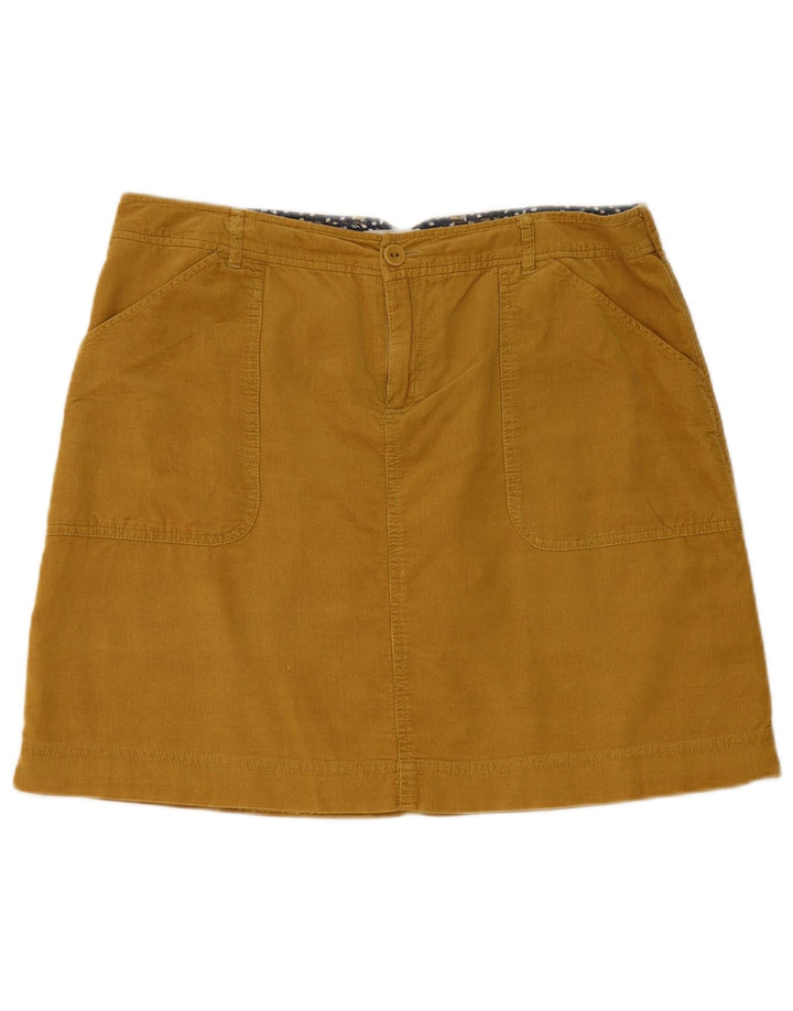 WHITE STUFF Γυναικεία μίνι κοτλέ φούστα UK 12 Medium W32 Κίτρινο βαμβακερό