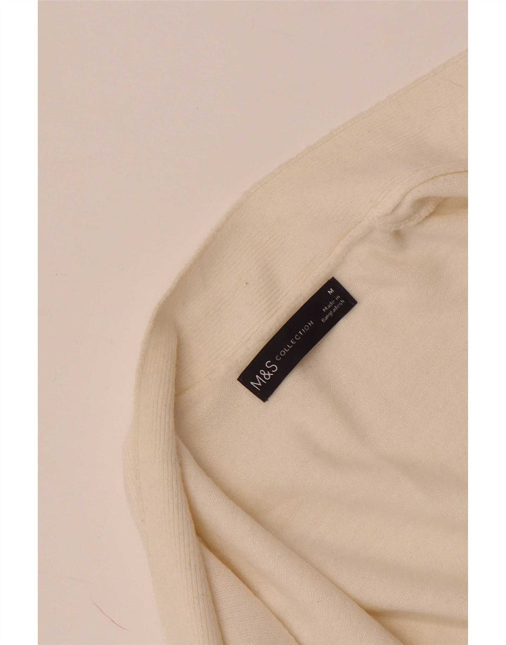 Marks & Spencer Γυναικεία ανοιχτή ζακέτα πουλόβερ UK 14 Medium White