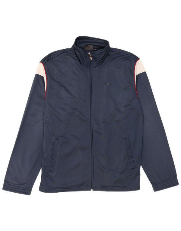 Diadora Mens Tracksuit Top Jacket UK 36 Small Navy Blue Colourblock
