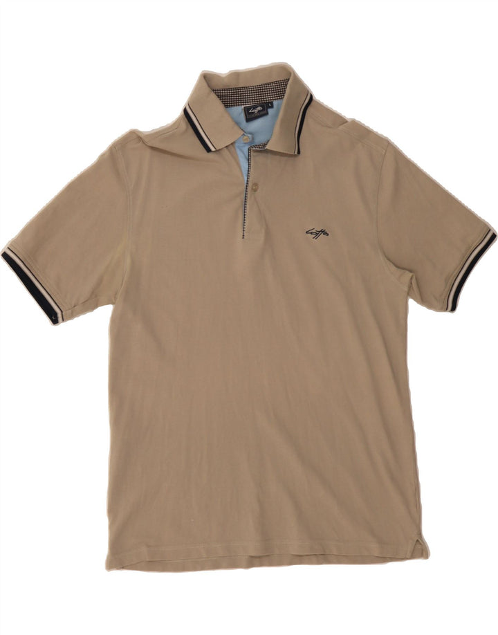 LOTTO Mens Polo Shirt Large Beige Cotton Vintage Lotto and Second-Hand Lotto from Messina Hembry 