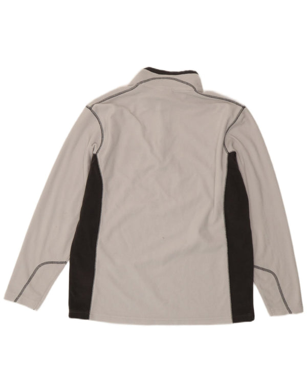 Columbia Mens Zip Neck Fleece Jumper Large Grey Colourblock
