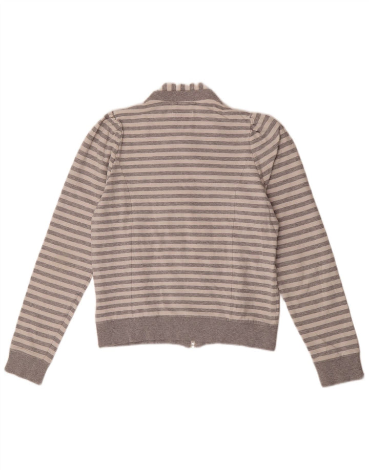 Γυναικεία αθλητική φόρμα γραφικών Adidas Top Jacket IT 44 Μεσαίο γκρι ριγέ βαμβακερό