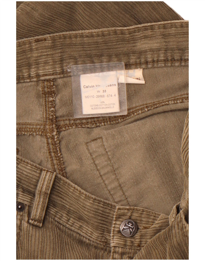 Ανδρικό ίσιο κοτλέ παντελόνι CALVIN KLEIN W33 L32 Καφέ βαμβακερό