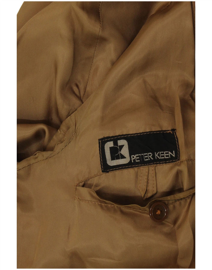 PETER KEEN Ανδρικό Suede Bomber Jacket UK 36 Small Brown Δερμάτινο