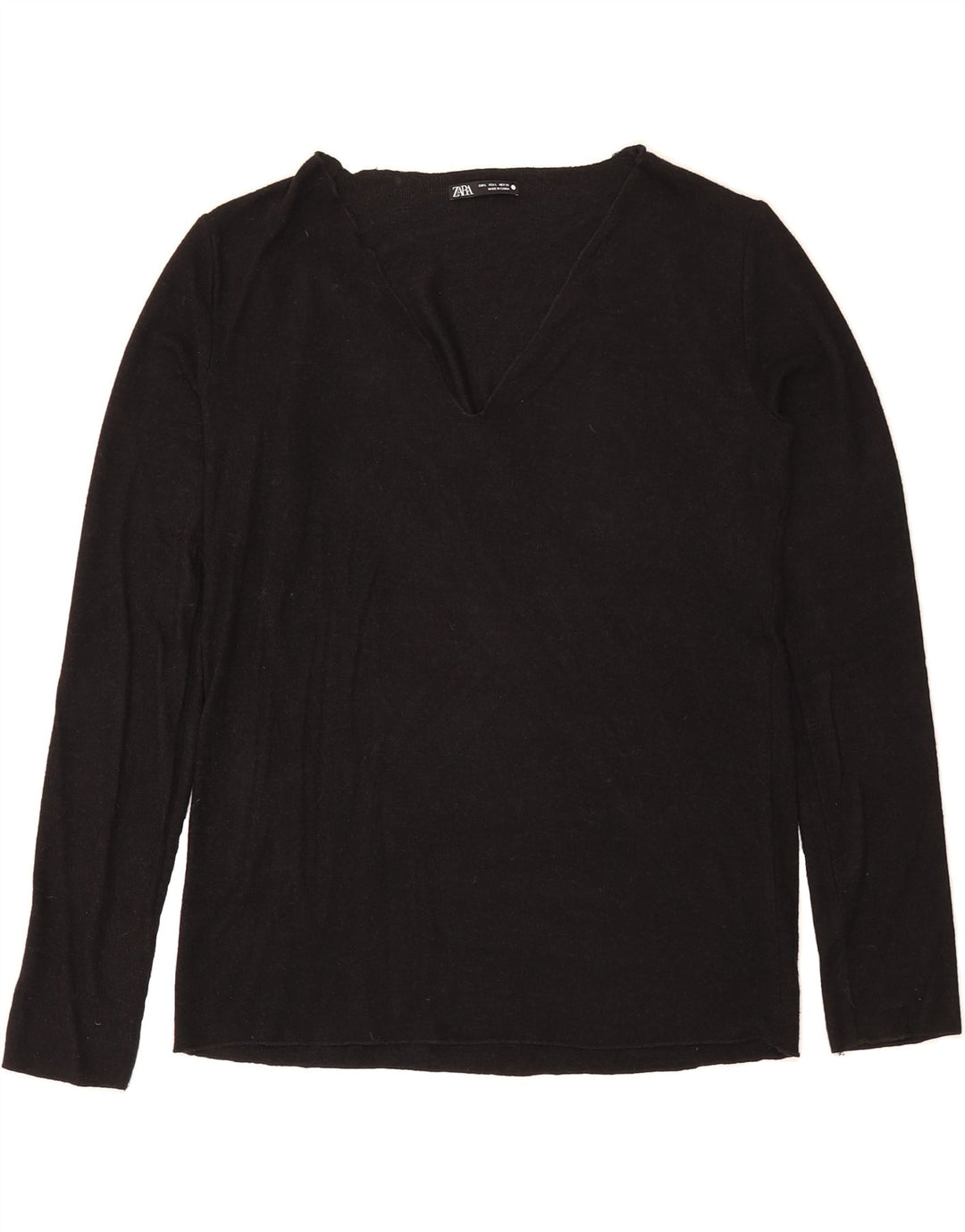 ZARA Womens V-Neck Jumper Sweater UK 16 Large Blue Vintage Zara and Second-Hand Zara from Messina Hembry 