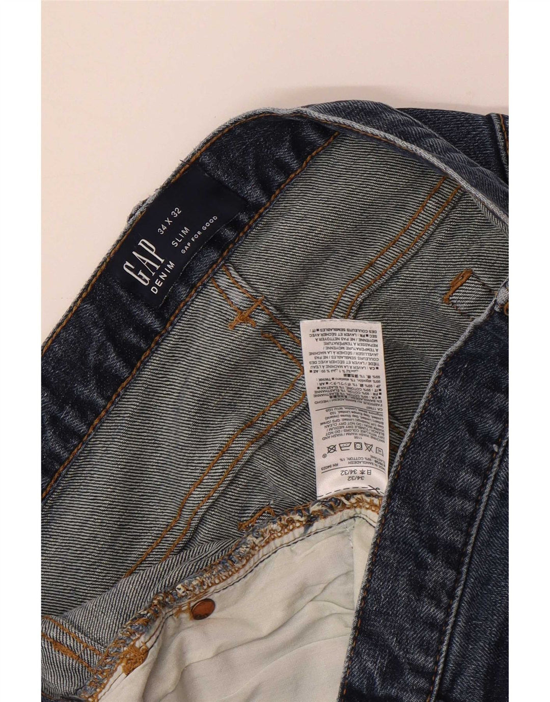 Ανδρικό τζιν Gap Distressed Slim W34 L32 Μπλε βαμβακερό