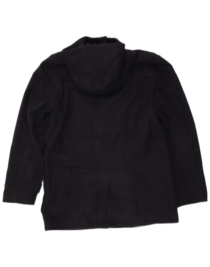 CEDARWOOD STATE Ανδρικό παλτό Duffle με κουκούλα UK 40 Large Navy Blue Polyester