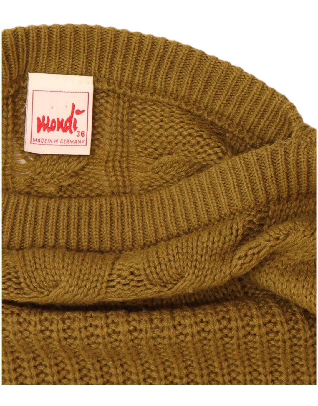 MONDI Γυναικείο πουλόβερ με λαιμό σκακιέρα, μικρό μαλλί χακί EU 36