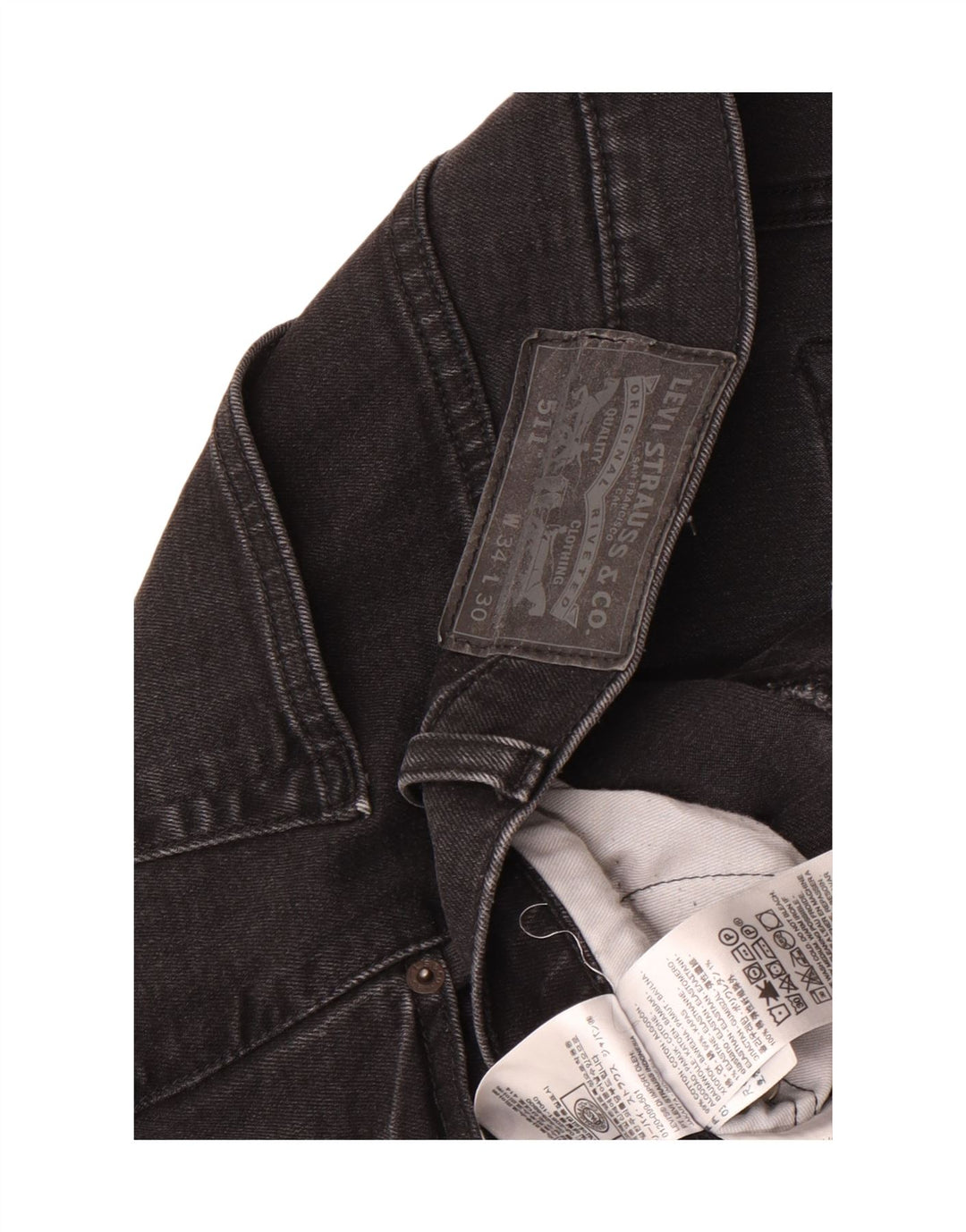Levi's Mens 511 Slim Jeans W34 L30 Μαύρο βαμβακερό