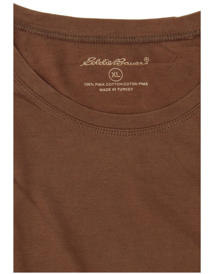 EDDIE BAUER Ανδρικό T-Shirt Top XL Καφέ Βαμβακερό