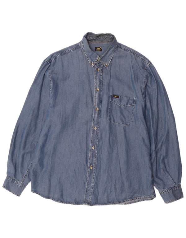 Ανδρικό πουκάμισο LEE XL Blue Tencel