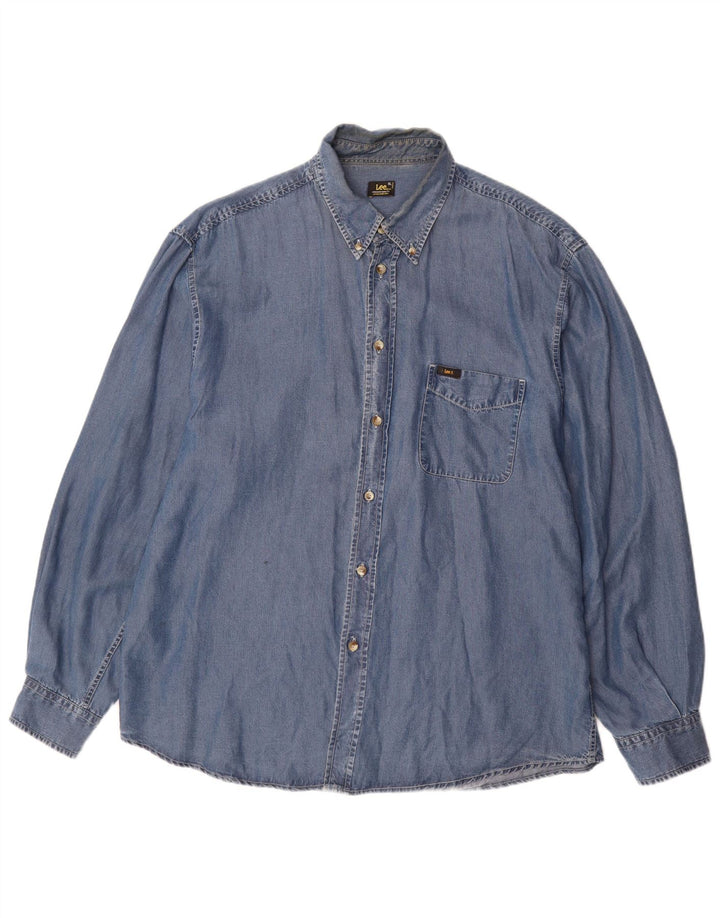 Ανδρικό πουκάμισο LEE XL Blue Tencel