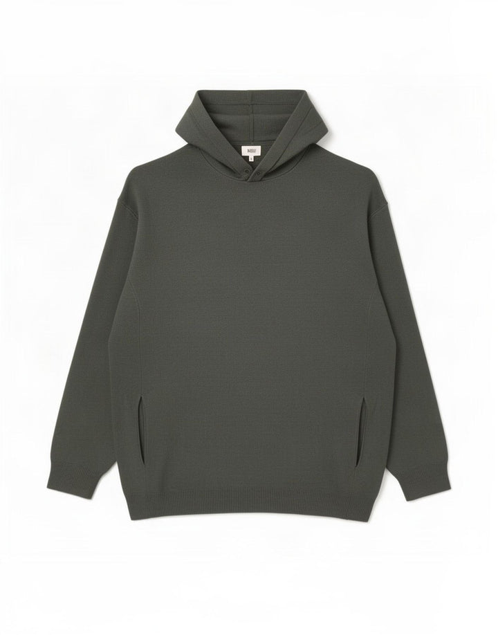 Zara Ανδρικό πουλόβερ με κουκούλα Jumper Μεγάλη γκρι βισκόζη