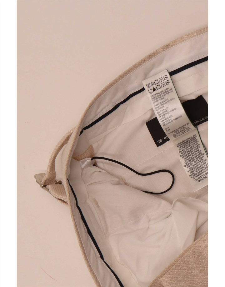 Ανδρικό κωνικό παντελόνι Chino Marks & Spencer W36 L30 Beige Polyester
