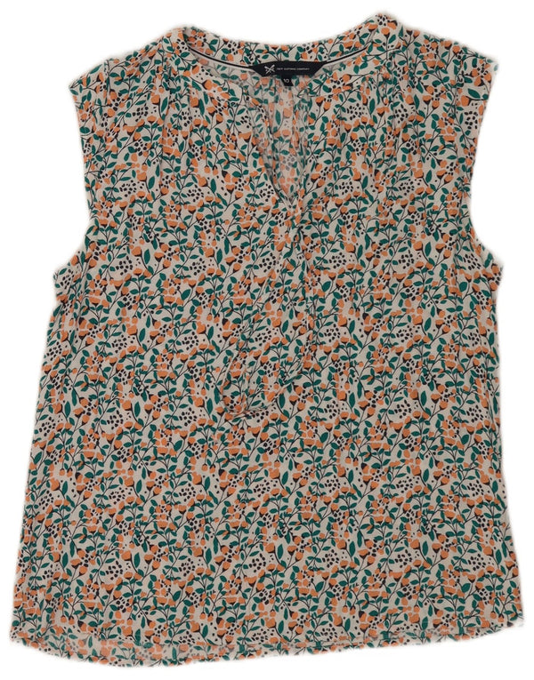 Γυναικεία αμάνικη μπλούζα Crew Clothing Top 10 Small White Floral Viscose