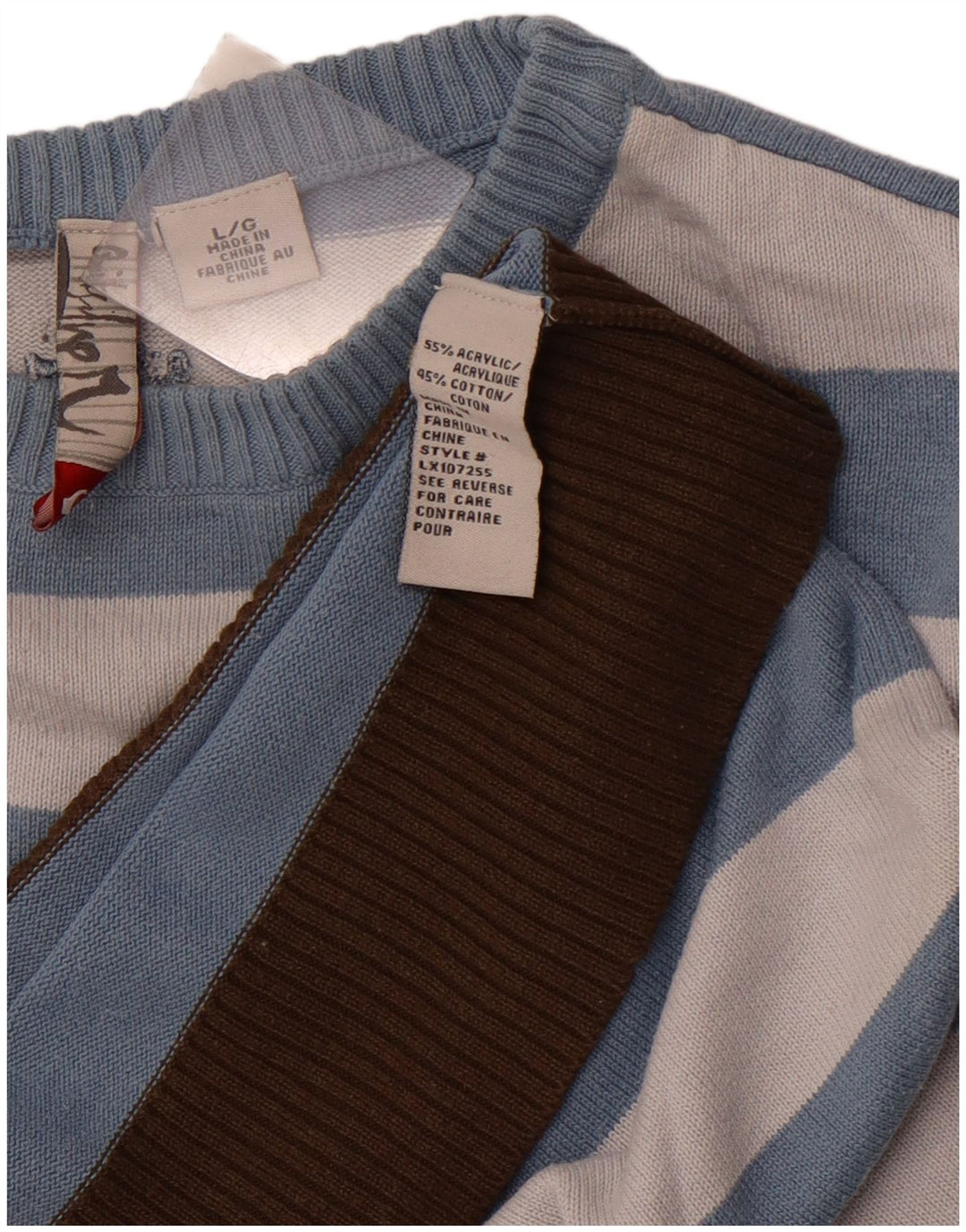 QUIKSILVER Ανδρικό πουλόβερ με λαιμόκοψη μεγάλου μπλε ριγέ ακρυλικό