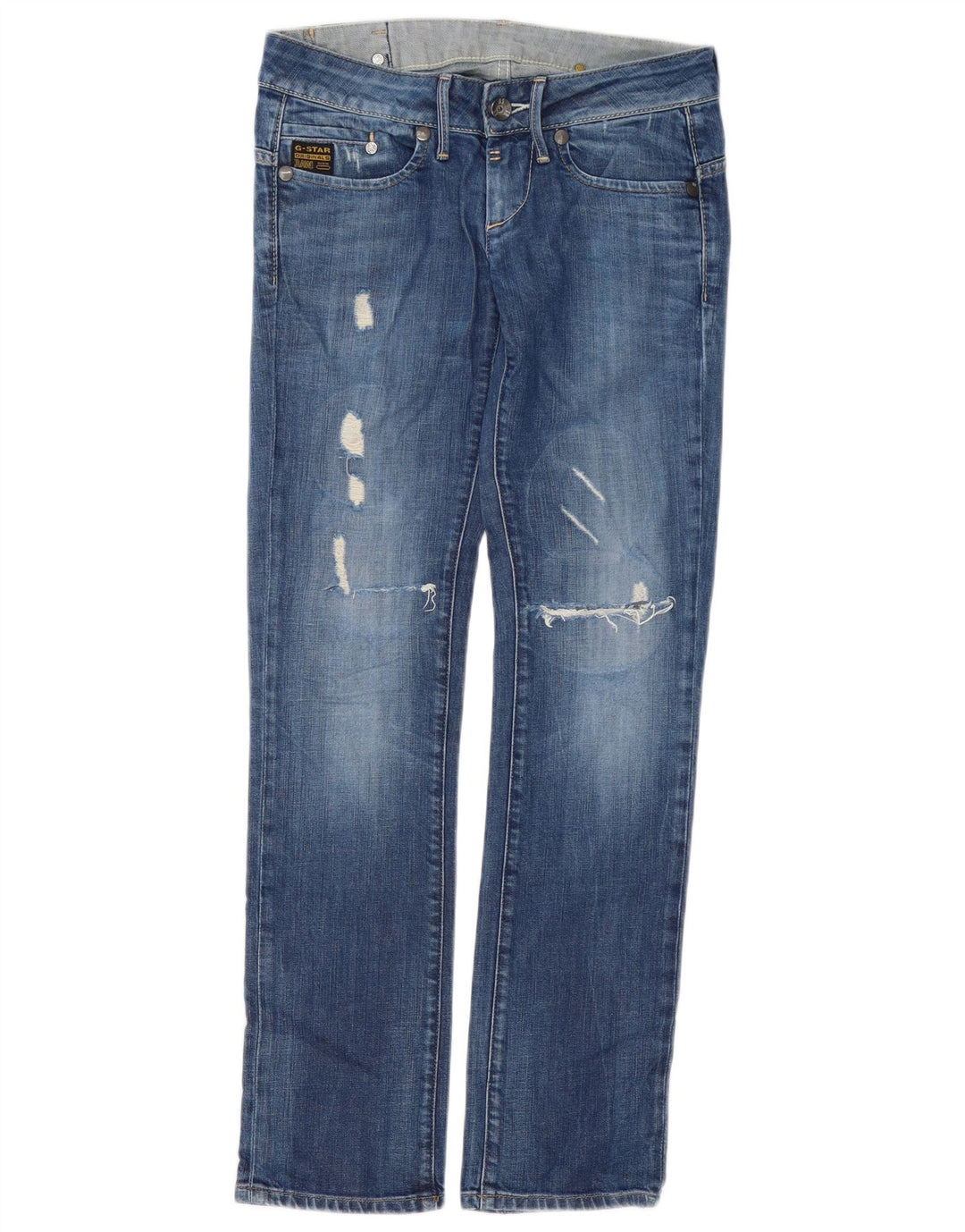 G-STAR Γυναικείο Distressed Straight Jeans W29 L30 Blue