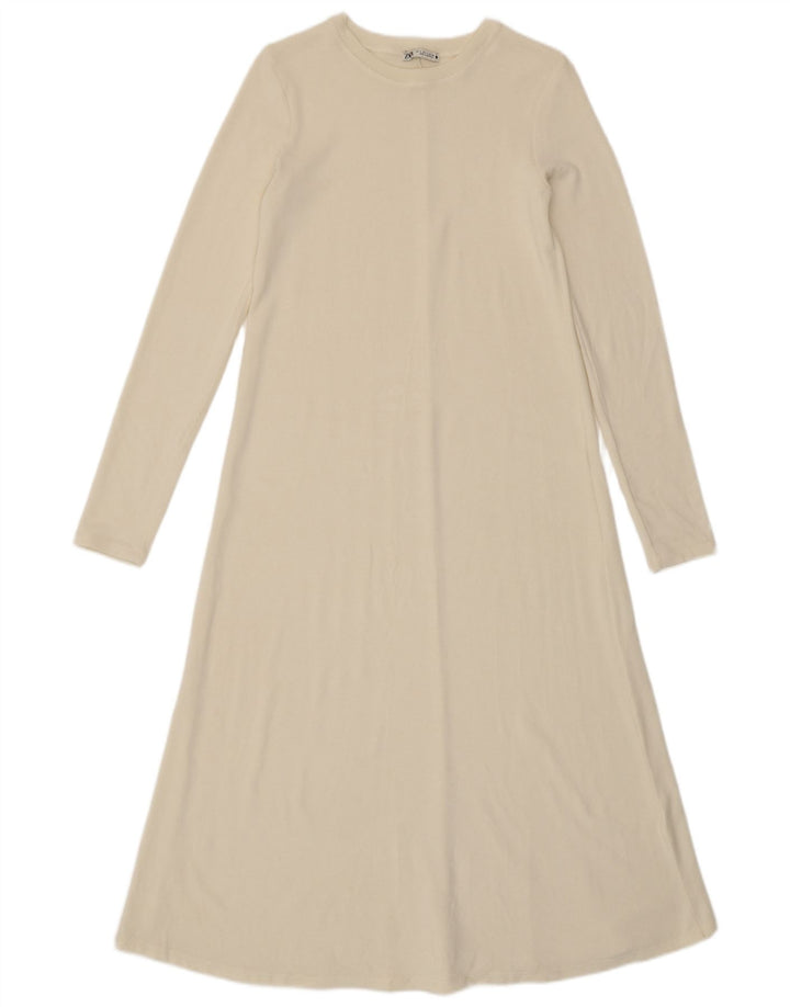 Zara Γυναικείο Maxi Jumper Φόρεμα UK 10 Small White