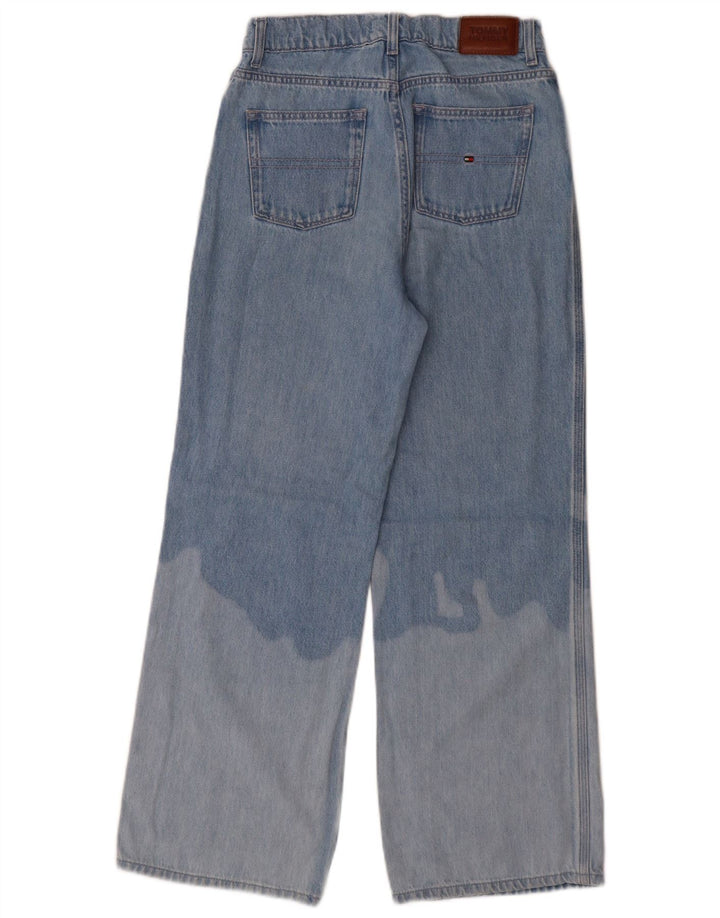 TOMMY HILFIGER Girls Acid Wash Wide Leg Jeans 13-14 ετών W26 L27 Blue